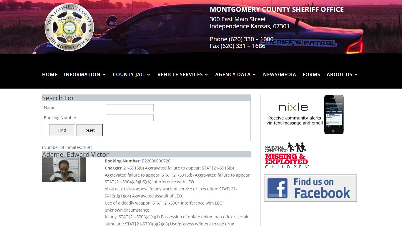 Jail Roster | Montgomery County Sheriff's Office Website